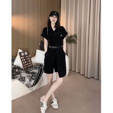批发工装套装女假两件休闲时尚洋气炸街两件套女夏季拽酷<b class='q'>连体</b><b class='q'>短裤</b>