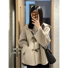 批发牛角扣毛呢大衣女秋<b class='q'>冬</b>季2026新款高级感连帽外套呢子加厚气质大衣