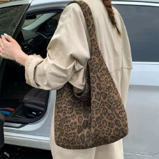慵懒松弛感复古豹纹包包女2026新款大容量托特包秋冬通勤单肩大包