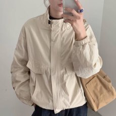 批发秋韩系立领宽松复古设计感工装小个子上衣<b class='q'>休闲</b>短<b class='q'>外套</b>夹克冲锋衣