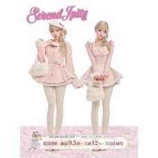 批发少女椰子【千金系】绒粉千金冬季针织开衫+<b class='q'>千鸟格</b>裙+毛呢外套<b class='q'>套装</b>