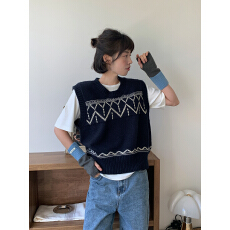 批发韩系叠穿针织马甲背心女早<b class='q'>春</b>秋季外搭2025新款爆款时尚打底毛衣