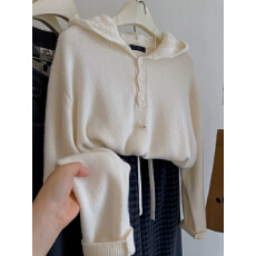 批发秋冬韩系新款连帽针织衫打底衫女上衣<b class='q'>宽松</b>百搭内搭软糯薄款毛衣
