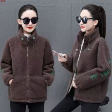 批发羊羔绒外套女士秋冬季新款加厚加绒卫衣爆款洋气减龄时尚宽松棉服