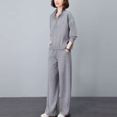 批发秋季新款灰色<b class='q'>套装</b>女2025新款休闲运动时尚中年<b class='q'>妈妈</b>超卫衣搭一整套