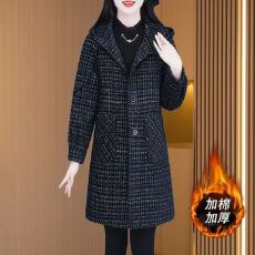 批发秋冬时尚减龄高级感<b class='q'>外套</b>女士百搭显瘦中长款加厚<b class='q'>大衣</b>