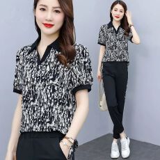 批发大码<b class='q'>运动服</b>休闲套装2026夏季新款冰丝<b class='q'>短袖</b>polo衫宽松减龄两件套女