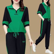 批发休闲时尚套装女夏季2026新款洋气减龄<b class='q'>运动</b>服束脚裤<b class='q'>气质</b>妈妈两件套