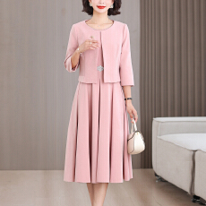 批发2025新款复古喜婆婆婚宴装两件套<b class='q'>妈妈</b>婚宴礼服年轻款<b class='q'>连衣裙</b>套装女
