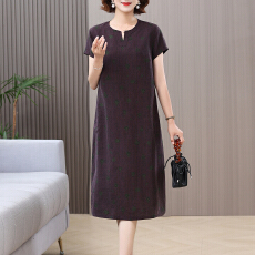 批发夏季新款贵夫人年轻洋气小个子时尚<b class='q'>高档</b>花罗香云纱气质<b class='q'>连衣裙</b>女