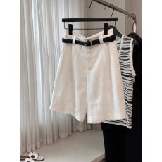 批发白色亚麻短裤女夏季新款<b class='q'>大码</b>小个子显瘦宽松休闲百搭阔腿五分裤