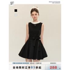 批发赫本风无袖<b class='q'>连衣裙</b>春夏内搭系带收腰显瘦千金感气质<b class='q'>蓬蓬裙</b>女