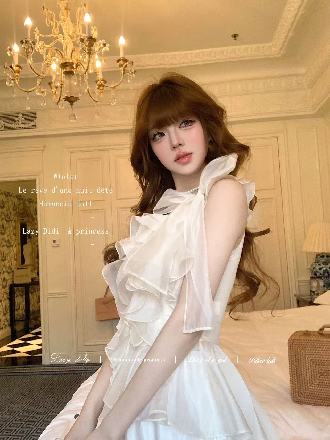 프라하 사랑 기타 불규칙 연꽃 잎 허리 수축 광장 칼라 디자인 센스 맨위