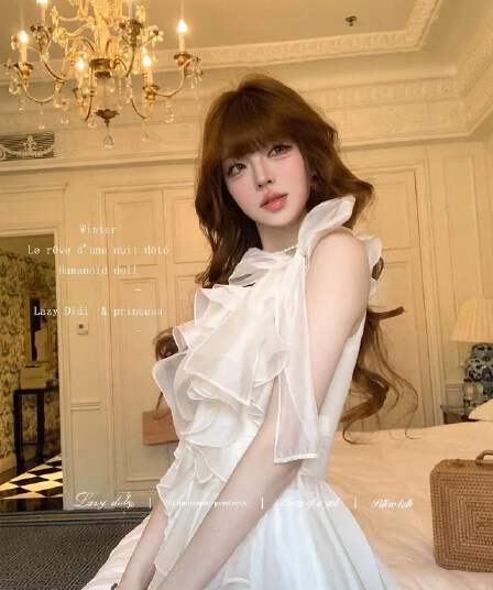 프라하 사랑 기타 불규칙 연꽃 잎 허리 수축 광장 칼라 디자인 센스 맨위