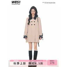 批发WESTAYONE格纹中长款风衣外套女小个子2026年新款夹克