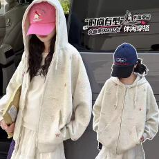 批发<b class='q'>女童</b>外套<b class='q'>春秋款</b>2025新款儿童洋气连帽上衣女孩秋装长袖<b class='q'>开衫</b>棒球服