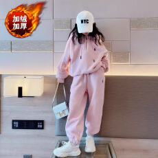 批发女童套装秋<b class='q'>冬</b>装2025新款儿童洋气加绒卫衣女大童加厚运动两件套潮