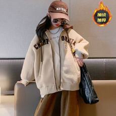 批发450克摇粒绒复贝贝绒女童外套秋<b class='q'>冬</b>款儿童<b class='q'>冬</b>季加厚棒球服女大童