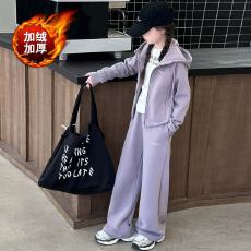 批发【加绒加厚】<b class='q'>女童</b>冬<b class='q'>装</b><b class='q'>套装</b>2025新款洋气儿童大童装秋冬两件套秋