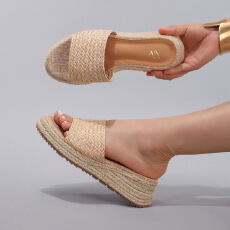 批发2025<b class='q'>夏</b>季新款厚底凉鞋编织草绳一字女凉鞋外贸女鞋货号