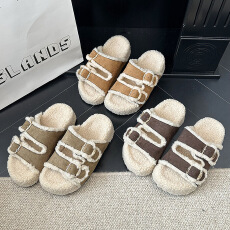 批发2025<b class='q'>冬</b>季新款厚底气质毛毛鞋女拖鞋货号