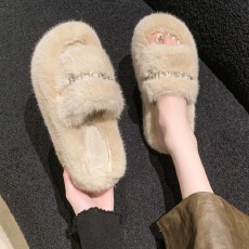 批发2025外穿<b class='q'>秋</b>冬季新款韩版百搭毛毛拖女鞋货号