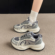 2026四季新款双网厚底增高百搭舒适休闲运动鞋老爹鞋