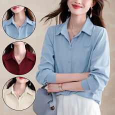 批发实拍新款纯棉通勤简约长袖翻领<b class='q'>衬衫</b>2026春季<b class='q'>职业</b>百搭灯芯绒<b class='q'>衬衣</b><b class='q'>女</b>