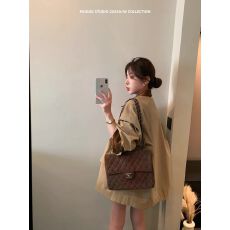 批发卡其色撞色拼接风衣外套女春<b class='q'>秋</b>2025新款英伦风时尚休闲chic大衣潮