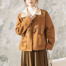 批发超好看冬装毛毛<b class='q'>外套</b>女2025<b class='q'>新款</b>秋冬季加绒加厚麂皮绒翻领女生上衣