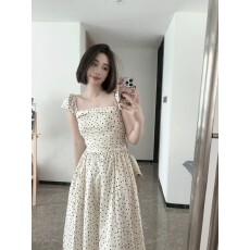 批发2026新品超好看宽松方领中长款式通勤女装女学生学院风韩版公主裙