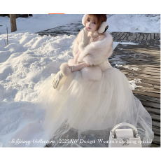 批发ISI JIANG“冬日典藏/米色”法式优雅复古气质<b class='q'>蕾丝</b>花边白色套装