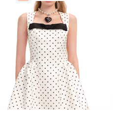 批发<b class='q'>明星</b>同款糖力 摩登复古波点少女裙 2026春夏新<b class='q'>款</b>缎面无袖<b class='q'>连衣裙</b>女