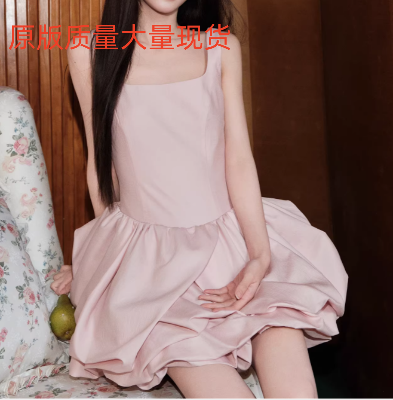 avenement 민소매 꽃밭 퍼프 스커트 주간 실크 아세트산 혼방 몸매 가꾸기 한 마디 드레스 치마 아이들 봄 여름