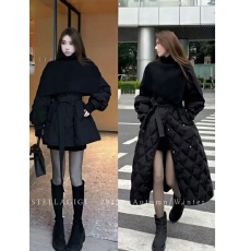 批发SG / 杨依姗 AW针织披肩菱格绑带收腰保暖风衣<b class='q'>羽绒服</b>WT-20252352