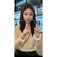 批发四季钟情-<b class='q'>蕾丝</b>打底衫女2025爆款洋气半高领长袖<b class='q'>蕾丝</b>内搭9079