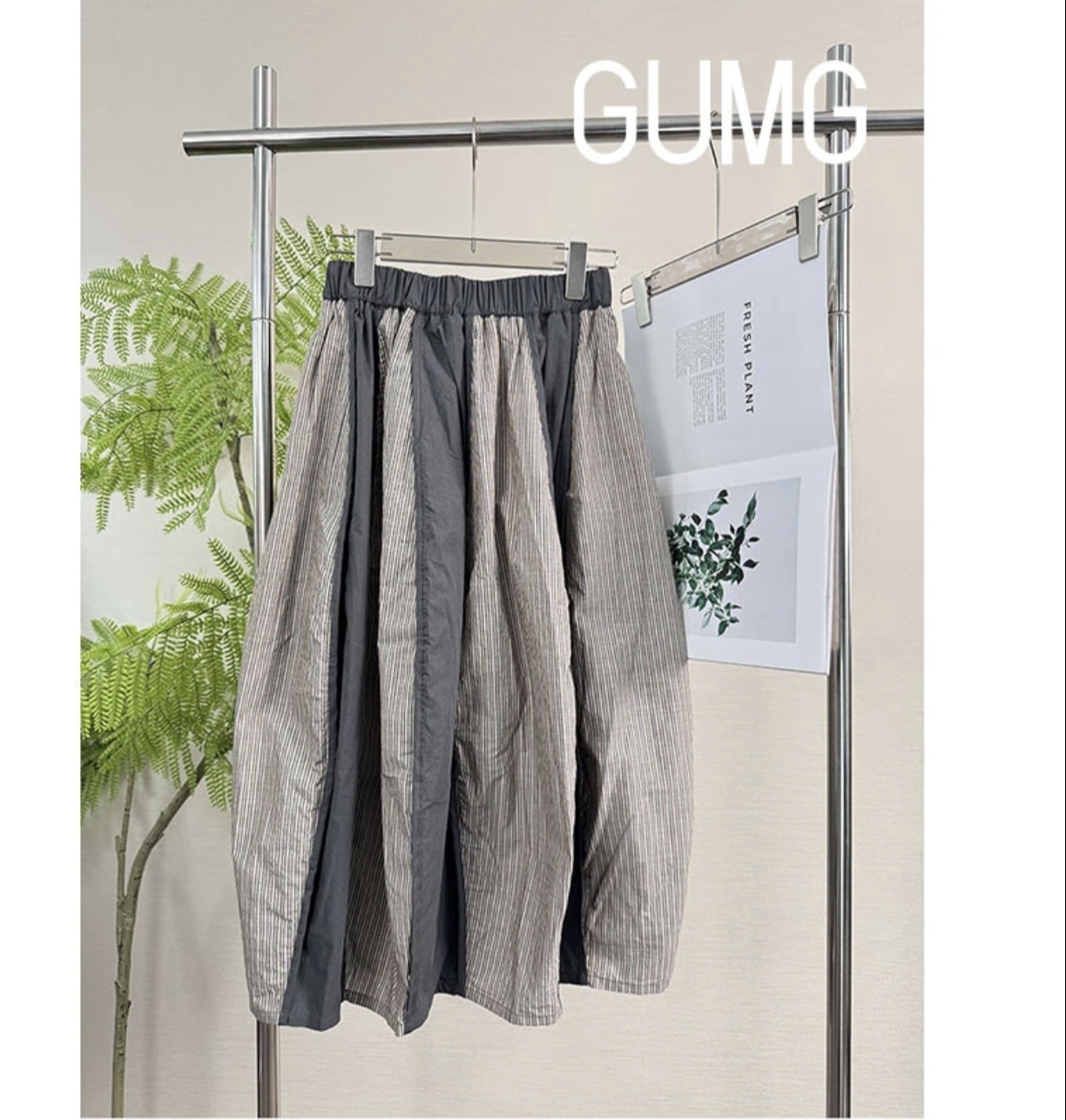 여성 의류 최적의 gumg- 한 부서 예술 패치워크 반신 스커트 gm20314