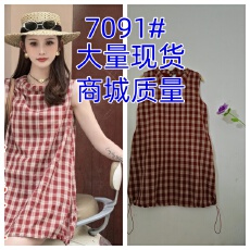 批发夏季元气～2026夏季新款甜系青春活泼感无袖格子连衣裙