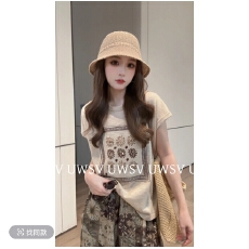 批发【安南UWSV】D05346洋气设计感宽松显瘦套头花朵<b class='q'>针织</b>衫