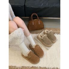 批发包头拖勃肯拖鞋复古棉鞋2025新款秋冬厚底真皮外穿懒人一脚蹬棉拖