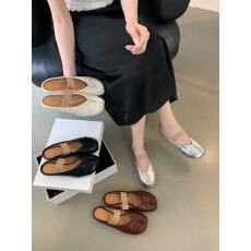 批发猪蹄分趾鞋女2026新款春秋平底单鞋外穿包头半拖<b class='q'>女鞋</b>小众懒人拖鞋