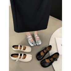 法式风玛丽珍单鞋女2026春夏新款舒适百搭浅口软底分趾猪蹄单鞋女