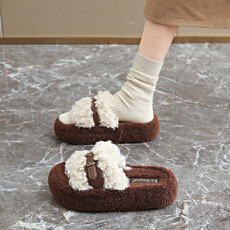 批发2025新款冬季厚底毛拖女毛毛鞋货号