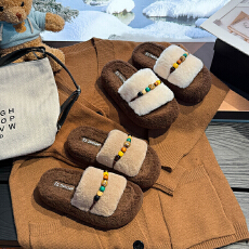 批发2025冬季新款女鞋厚底毛拖货号