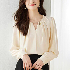 批发2026春新款长袖雪纺衫女上衣洋气小衫打底衫宽松显瘦遮肚子<b class='q'>衬衫</b>