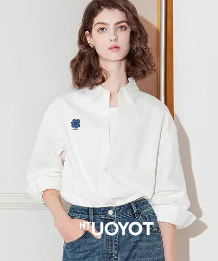 폴로 칼라 화이트 여성 셔츠 2026 봄 가을 새로운 얇은 맨위 캐주얼 출퇴근 다용도 만나는 셔츠