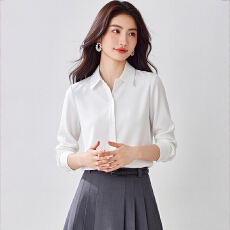 批发实拍 简约高级感绿色缎面衬衫女<b class='q'>职业</b>面试衬衣设计感小众上衣