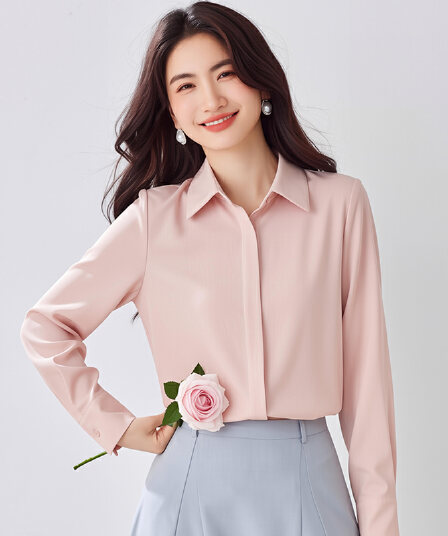 8 색상 봄 회색 파란색 새틴 셔츠 여성 긴 소매 가을 다용도 어두운 문 襟 레트로 항구 바람 도루 센스 출퇴근 빛 요리 한