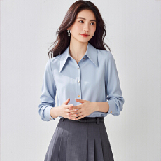 批发白色醋酸缎面长袖<b class='q'>衬衫</b>女士早春时尚洋气高级感<b class='q'>OL</b>通勤简约光泽<b class='q'>衬衣</b>