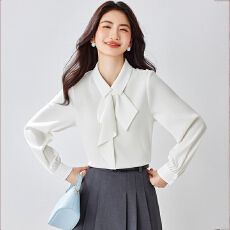 批发长袖雪纺衬衫女2026春季新款减龄时尚洋气内搭打底衫上衣 带内衬
